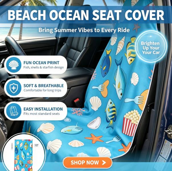 Surge Protector Rack - 2‑in‑1 Beach Towel Car Seat Cover
