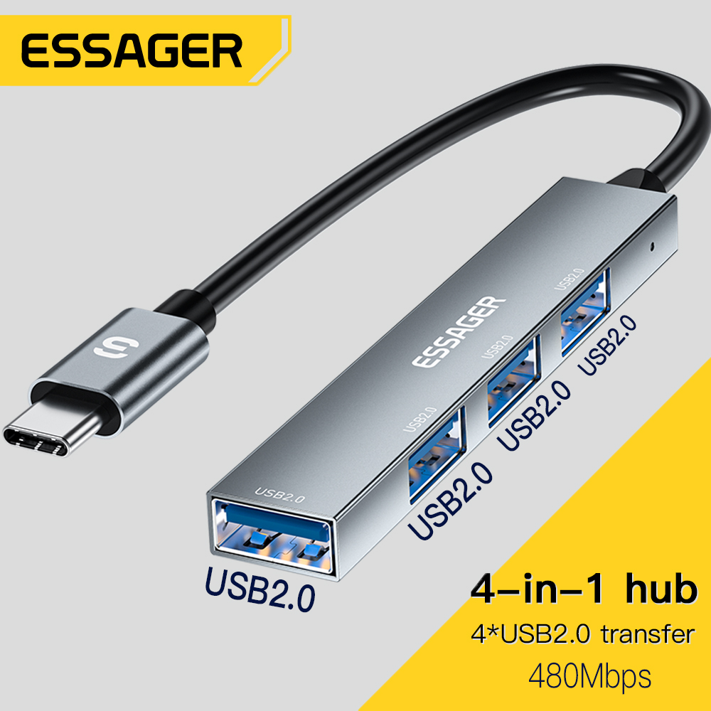 Essager 4 in 1 USB C Cable Hub - Multi Port Usb Hub ulasan dan harga