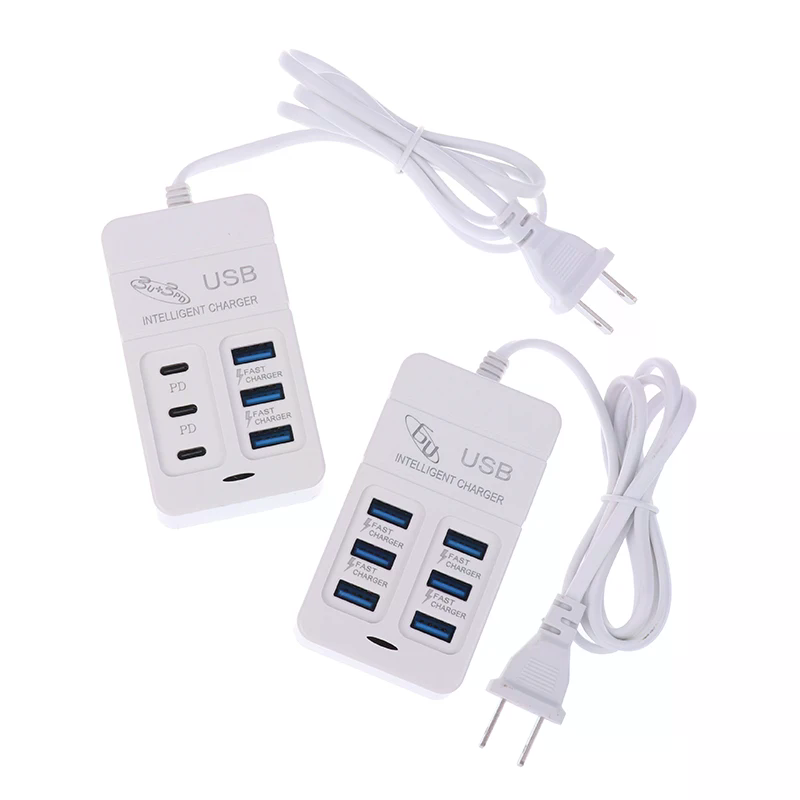 1PC US Plug 6Ports Multiport U - Multi Port Usb Hub ulasan dan harga