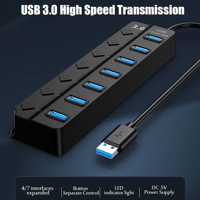 7 In 1 USB 3.0 Hub Multi USB S - Multi Port Usb Hub ulasan dan harga
