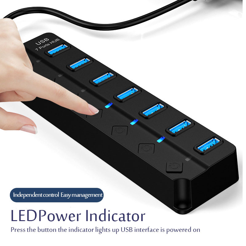 7 In 1 USB 3.0 Hub Multi USB S - Multi Port Usb Hub ulasan dan harga