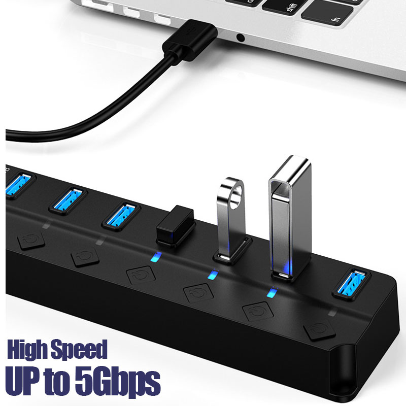 7 In 1 USB 3.0 Hub Multi USB S - Multi Port Usb Hub ulasan dan harga