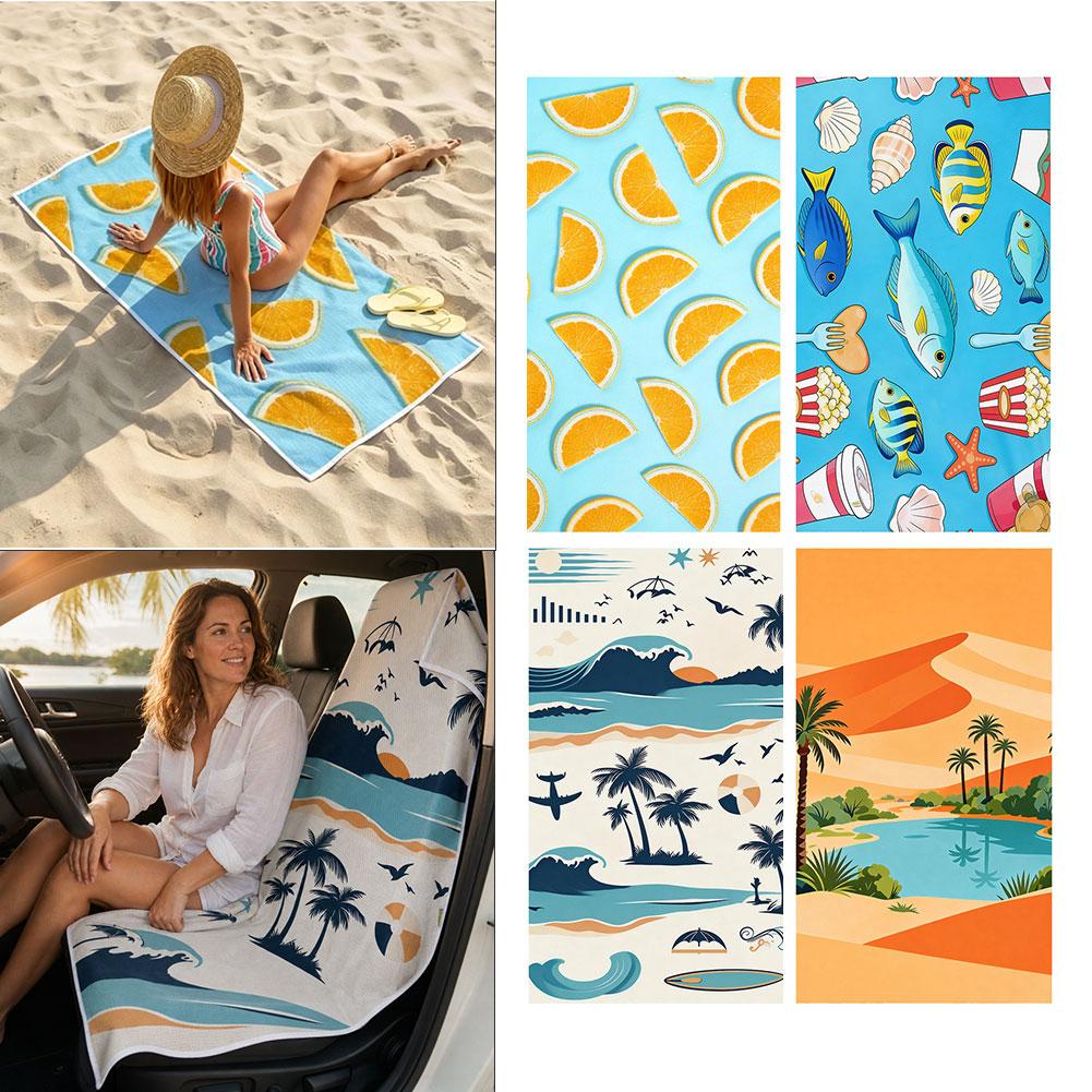 2‑in‑1 Beach Towel Car Seat Co - Surge Protector Rack ulasan dan harga