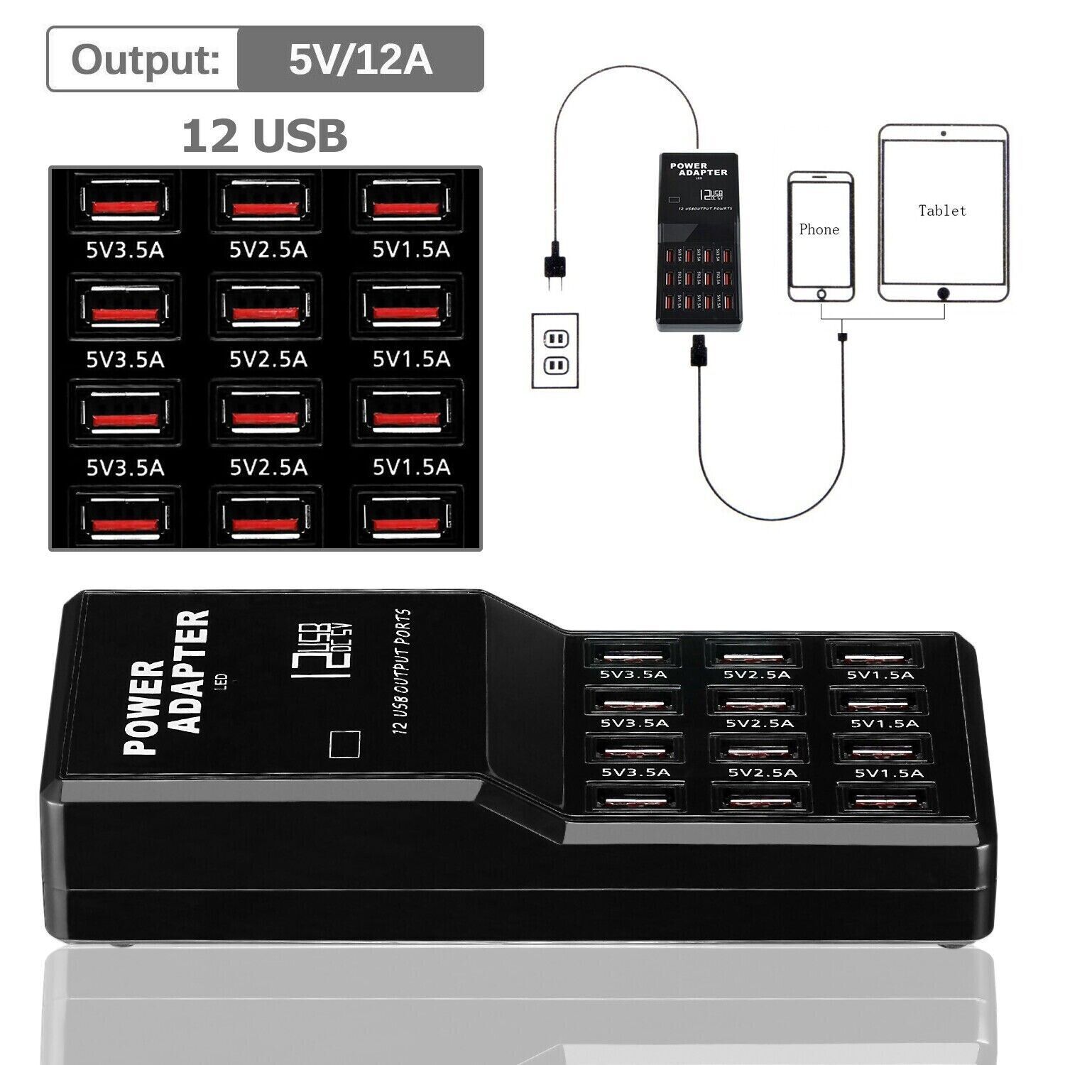 Multi 12 Port USB Charging Sta - Multi Port Usb Hub ulasan dan harga