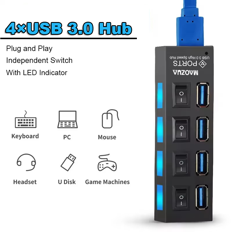 High Speed 4 Ports USB HUB 4×U - Multi Port Usb Hub ulasan dan harga