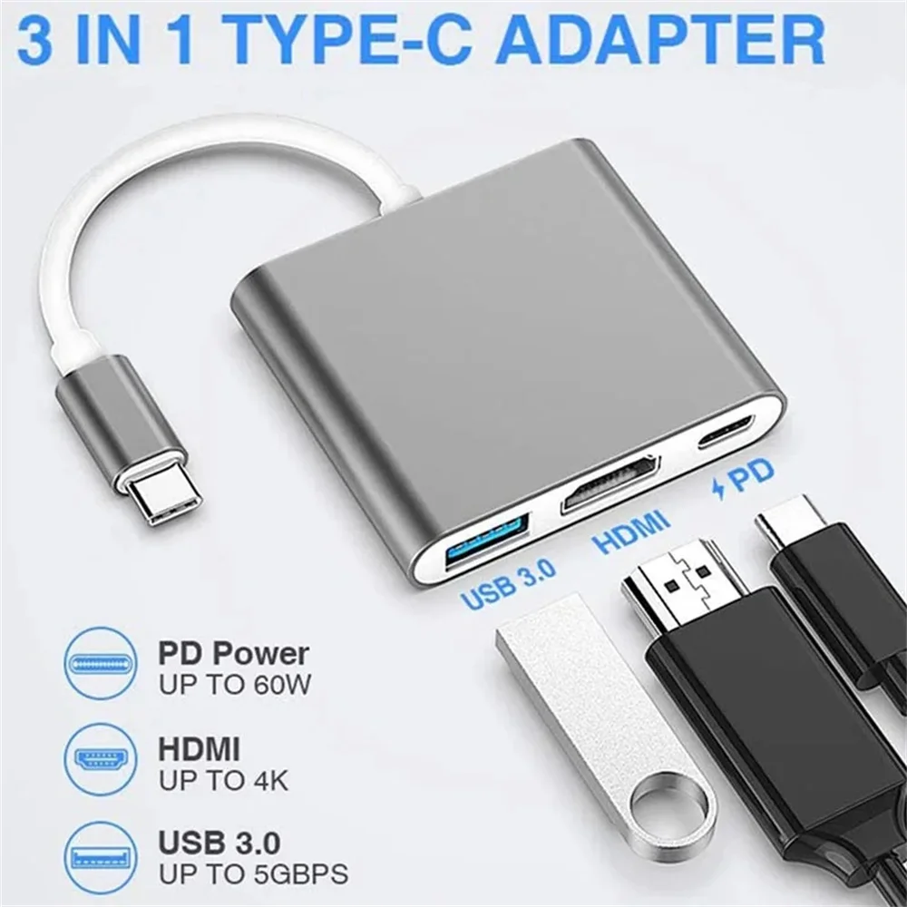 USB C HUB 3-in-1 Multiports Ad - Multi Port Usb Hub ulasan dan harga