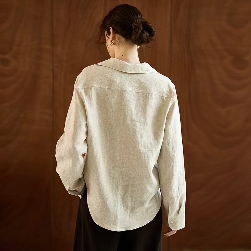 100% Linen Long-Sleeve Women's - Office High Tech ulasan dan harga