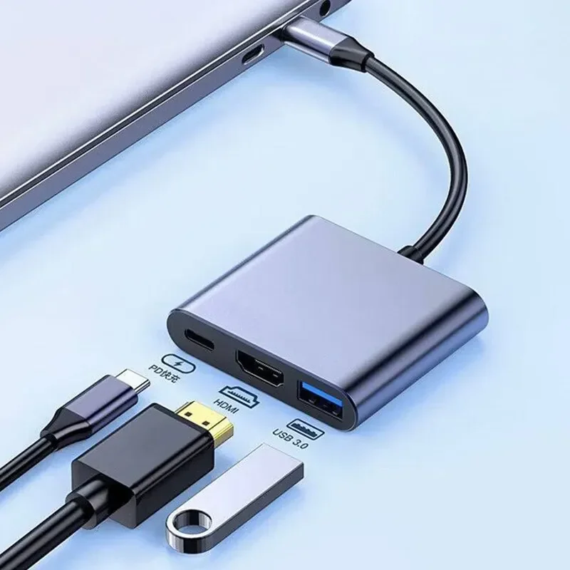 Type-C 3-in-1 Multiport Adapte - Multi Port Usb Hub ulasan dan harga